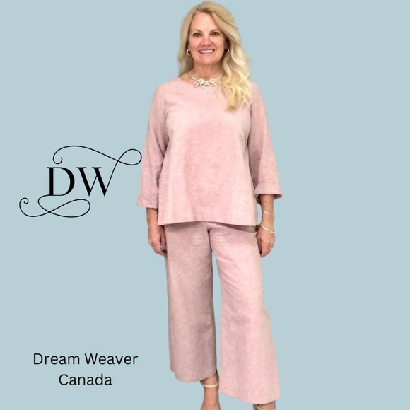 Wide Leg Pants | Blush Linen - Picture 2 of 13